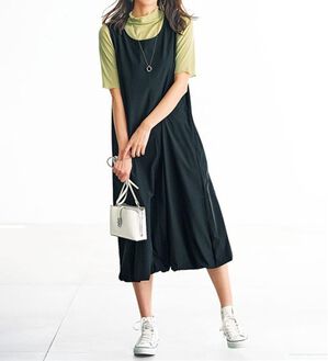 BELLUNA（ベルーナ）の「シャカシャカしづらいはっ水素材！バルーンワンピース（その他ワンピース）」｜黒