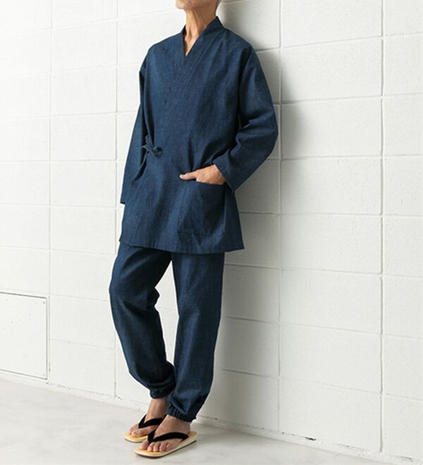 「岡山デニム＜ジャパンブルー＞作務衣（メンズ和装・浴衣・和装グッズ）」｜1