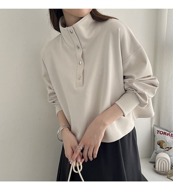 GeeRA（ジーラ）の「ダンボールハーフスナップショートプルオーバー（カットソー）」｜詳細画像