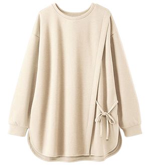 BELLUNA（ベルーナ）の「サイドリボンデザインチュニック（カットソー）」｜トープ