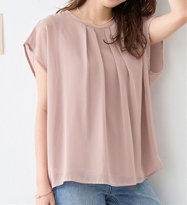 alotta（アロッタ）の「【接触冷感】機能付インナーシフォンブラウス（ブラウス）」｜詳細画像