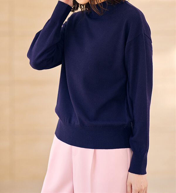 RANAN（ラナン）の「もちもちベーシックニット（Vネック・ハイネック）（ニット・セーター）」｜詳細画像