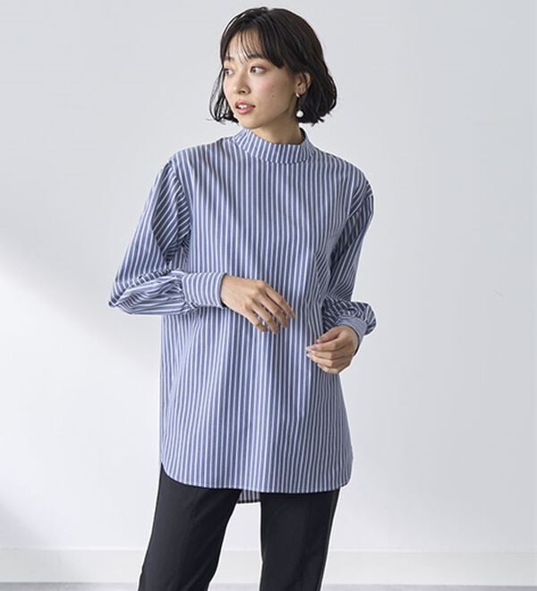 BELLUNA（ベルーナ）の「＜ＳＯＬＯＴＥＸ（Ｒ）＞ストレッチハイネックブラウス（ブラウス）」｜詳細画像