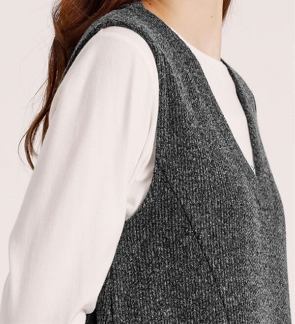 BELLUNA（ベルーナ）の「杢調素材ポケットデザインジャンパードレス（ジャンパースカート）」｜詳細画像