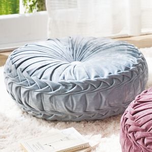 「かわいい花型ボリュームクッション（クッション・クッションカバー）」｜グレー