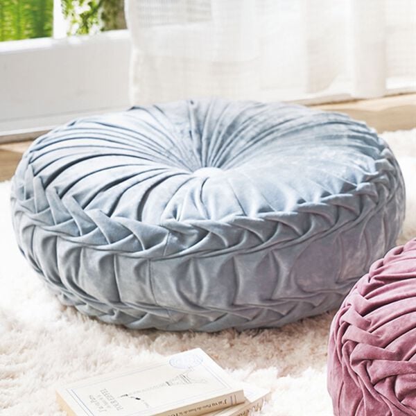 「かわいい花型ボリュームクッション（クッション・クッションカバー）」｜グレー