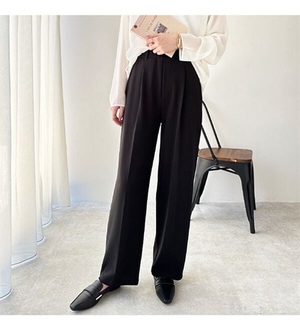 GeeRA（ジーラ）の「美脚魅せタックワイドスラックスパンツ（ワイドパンツ・ガウチョ）」｜詳細画像