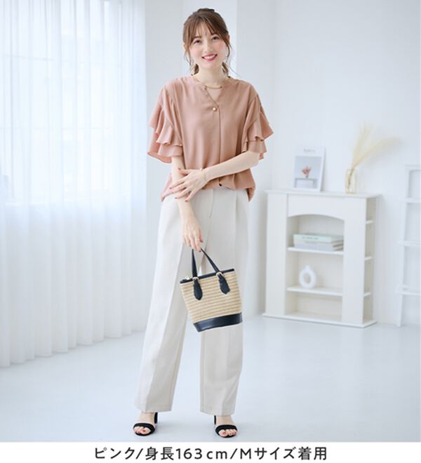 alotta（アロッタ）の「【イージーケア】フリル袖チュニックブラウス（チュニック）」｜詳細画像