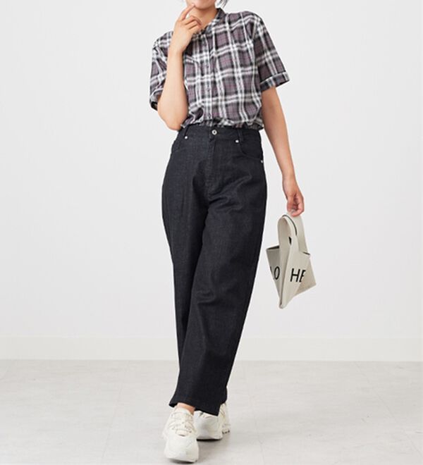 BELLUNA（ベルーナ）の「綿１００％バンドカラーシャツブラウス（ブラウス）」｜詳細画像