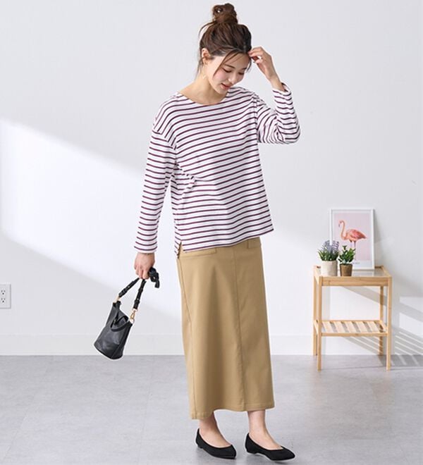 BELLUNA（ベルーナ）の「 ＜＆ｃｏｃｏｃｈｉ＞ハピネスコットン１００％ボーダープルオーバー（カットソー）」｜詳細画像