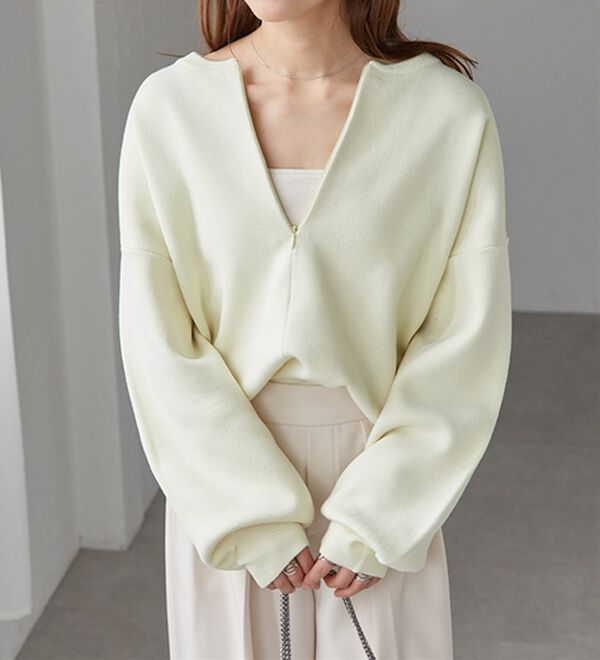 RANAN（ラナン）の「ハーフジップスウェットライクニット（ニット・セーター）」｜詳細画像