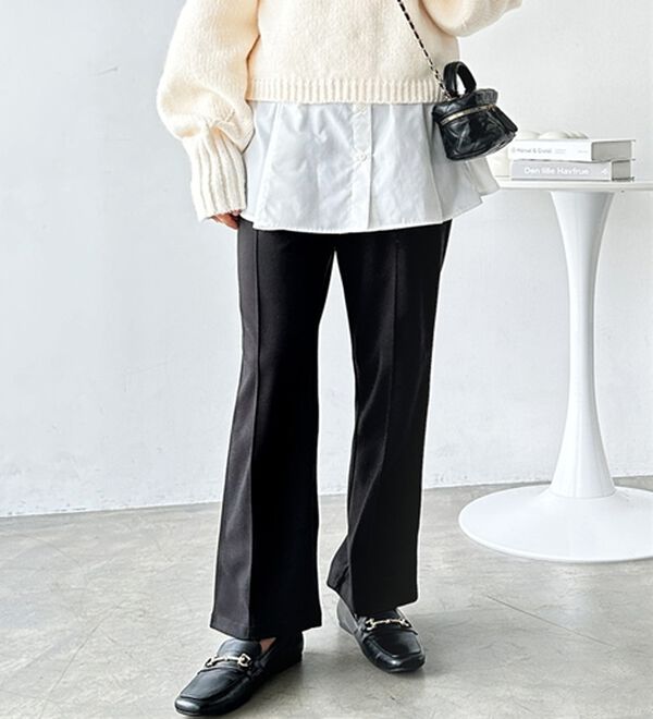 GeeRA（ジーラ）の「ウールライクピンタックストレートパンツ（ワイドパンツ・ガウチョ）」｜詳細画像