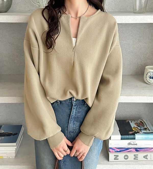 GeeRA（ジーラ）の「ハーフジップニットプルオーバー（ニット・セーター）」｜詳細画像