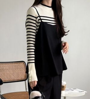 GeeRA（ジーラ）の「セットアップ風キャミソールサロペット（オールインワン）」｜ブラック