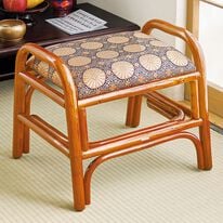 「手すり付仏前籐スツール（椅子・チェア・スツール）」