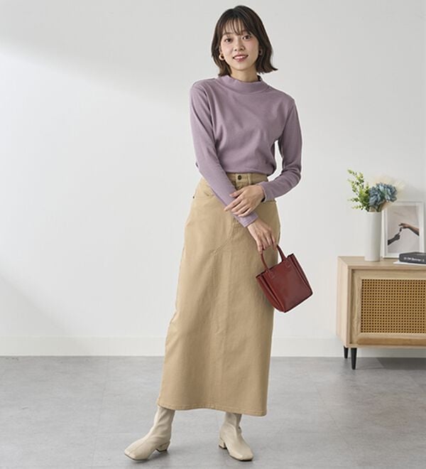 BELLUNA（ベルーナ）の「【選べる衿】肌に優しい綿１００％暖か発熱素材プルオーバー＜ベルホット　コットン＞（カットソー）」｜詳細画像