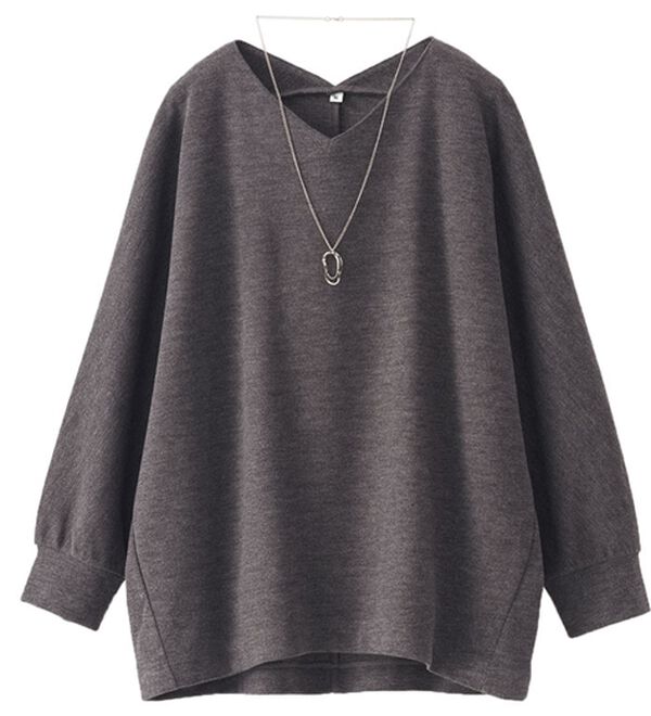 BELLUNA（ベルーナ）の「【2点セット】ネックレス付ジャカード素材プルオーバー（カットソー）」｜詳細画像