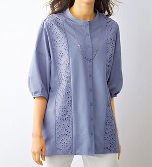 BELLUNA（ベルーナ）の「サッカー素材レース切替ドルマンチュニック（チュニック）」｜詳細画像