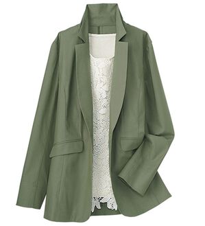 BELLUNA（ベルーナ）の「＜ＳＯＬＯＴＥＸ（Ｒ）＞使用　綿混テーラードジャケット（テーラードジャケット）」｜カーキ