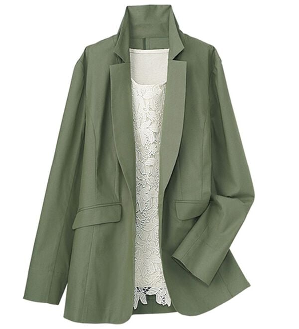 BELLUNA（ベルーナ）の「＜ＳＯＬＯＴＥＸ（Ｒ）＞使用　綿混テーラードジャケット（テーラードジャケット）」｜カーキ