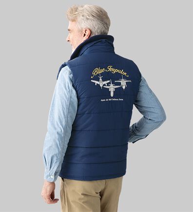 「航空自衛隊・ブルーインパルス　創設６０周年記念シリーズ（記念ワッペン付）　ベスト（メンズベスト）」