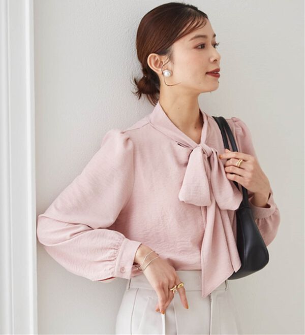 RANAN（ラナン）の「ボウタイリボンブラウス（ブラウス）」｜ピンク