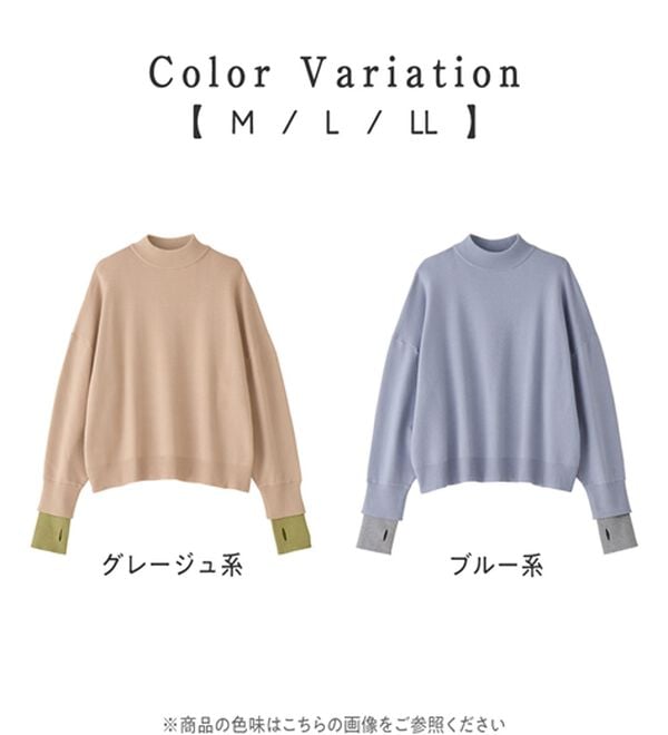 Viola e Viola（ヴィオラ エ ヴィオラ）の「洗えるもちもちレイヤード風ドルマンニット（ニット・セーター）」｜詳細画像