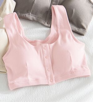 LAVIENNE（ラヴィエンヌ）の「素肌よろこぶオーガニックコットン前開きブラ（ブラジャー）」｜スイートピンク