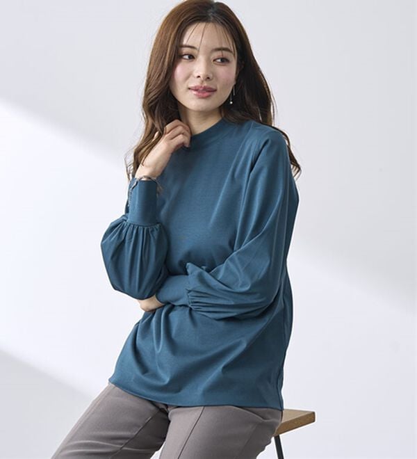 BELLUNA（ベルーナ）の「艶やかコットン１００％プルオーバー（カットソー）」｜詳細画像