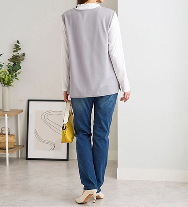 BELLUNA（ベルーナ）の「シャーリング衿ベストアンサンブル（アンサンブル）」｜詳細画像