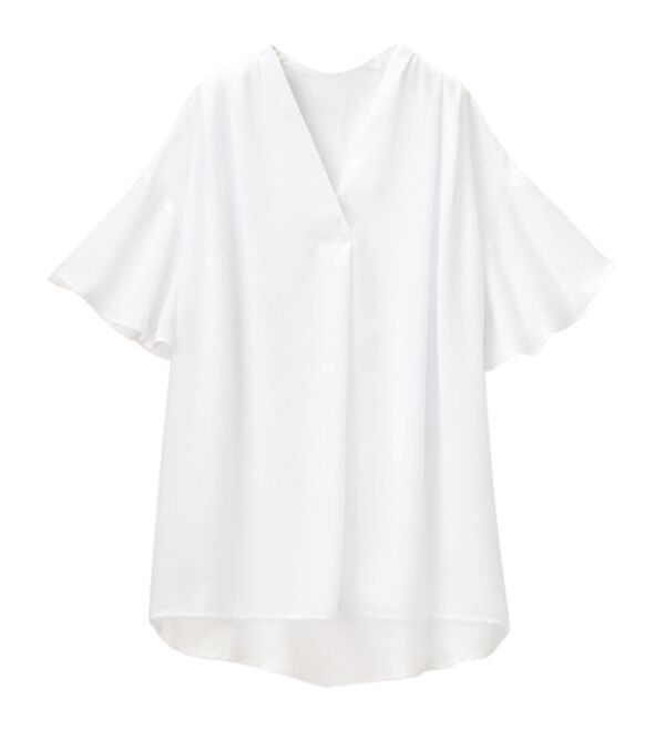 GeeRA（ジーラ）の「サラサラ涼しい！着やせも叶うフレアー袖ブラウス（ブラウス）」｜詳細画像