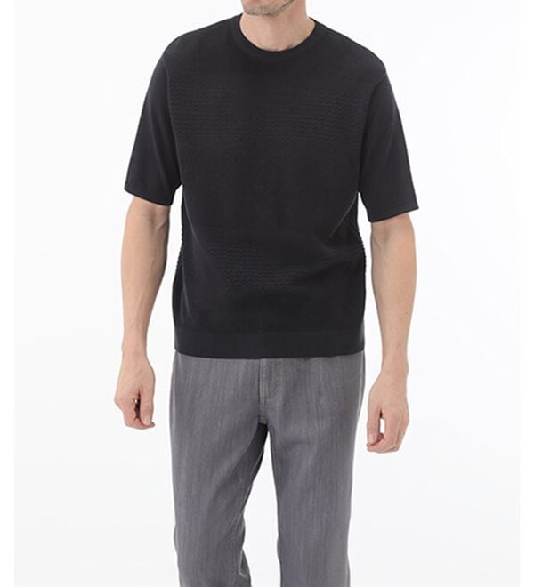「＜コムルヴァン・オム＞涼感バンブーニットＴシャツ（メンズＴシャツ）」｜詳細画像