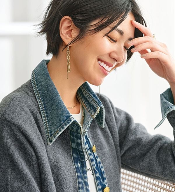 BELLUNA（ベルーナ）の「デニム&times;ニット切替ジャケット（その他ジャケット）」｜詳細画像