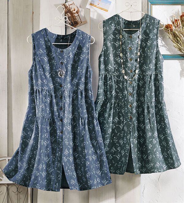 ルフラン（ルフラン）の「【２色組】いつも着ちゃう！デニム調チュニック（チュニック）」｜2色組