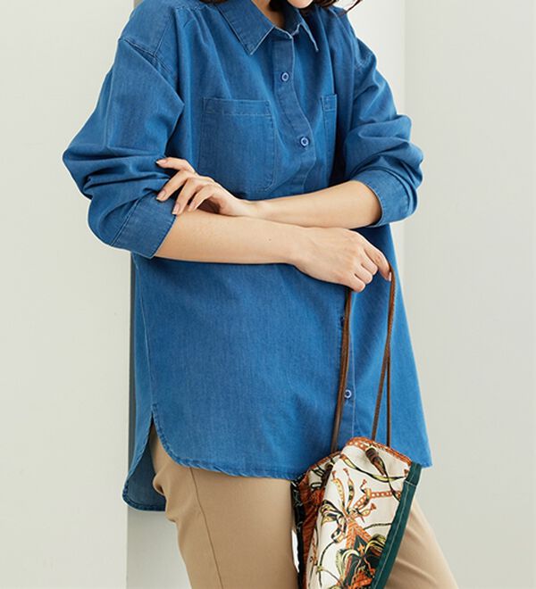 BELLUNA（ベルーナ）の「ポケット付デニムシャツチュニック（チュニック）」｜詳細画像