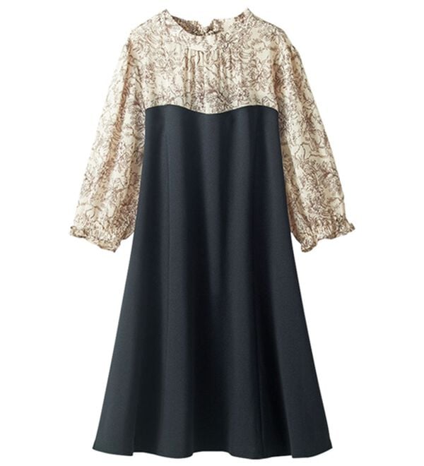 BELLUNA（ベルーナ）の「バックリボン使いプリント切替チュニック（その他ワンピース）」｜詳細画像