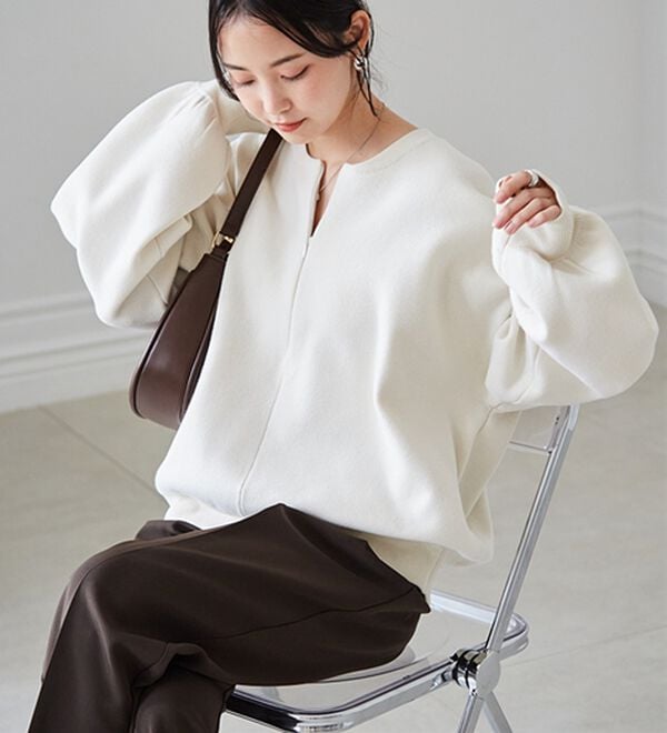 RANAN（ラナン）の「ハーフジップスウェットライクニット（ニット・セーター）」｜詳細画像