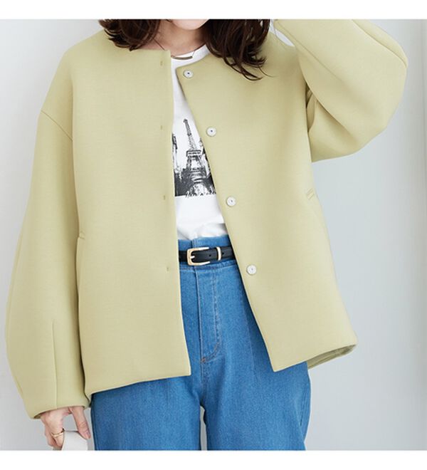 BELLUNA（ベルーナ）の「きれい見えとろみ素材コクーンコート（ハーフコート）」｜詳細画像