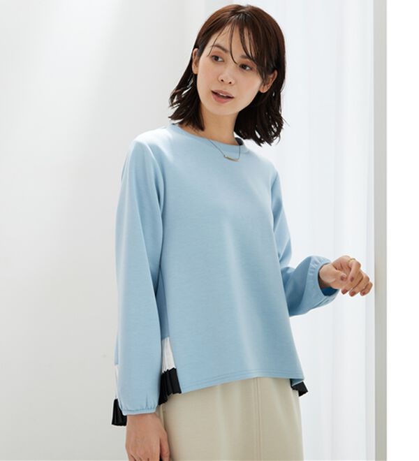 BELLUNA（ベルーナ）の「裾配色プリーツデザインプルオーバー（カットソー）」｜詳細画像