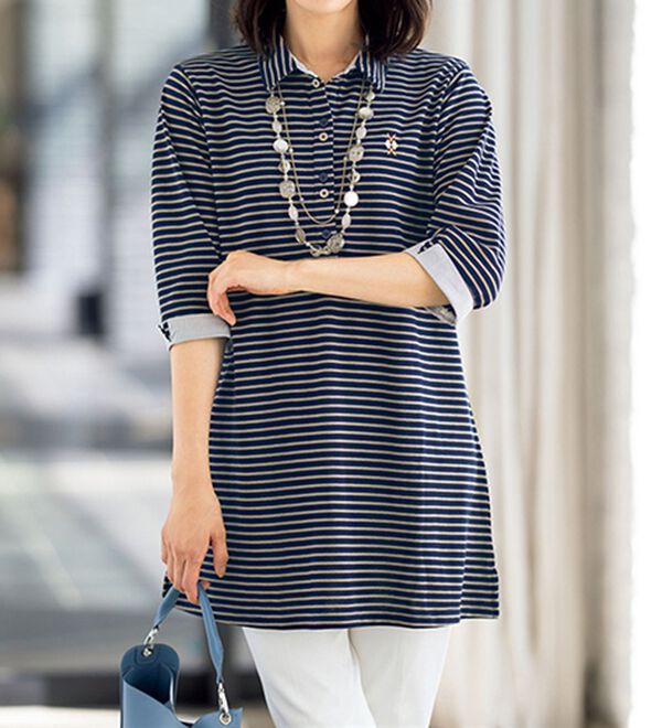 ルフラン（ルフラン）の「【３色組】上品なポロチュニック＜テイリス＞（チュニック）」｜詳細画像