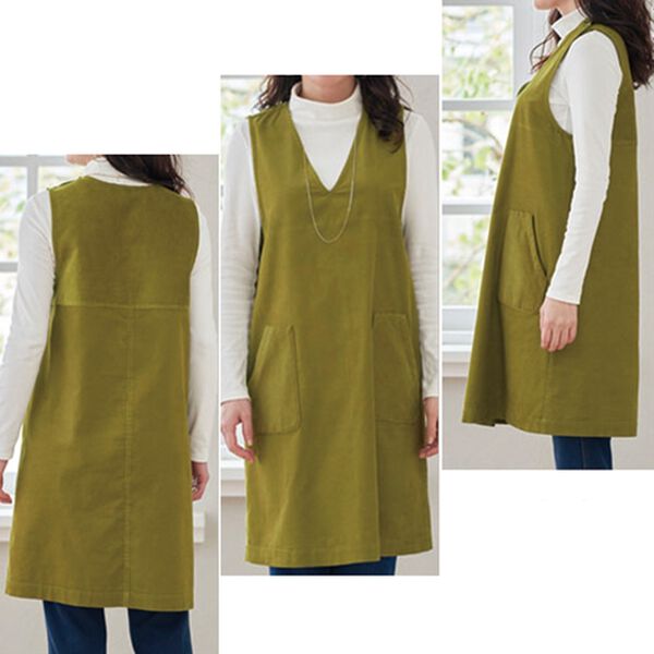 BELLUNA（ベルーナ）の「綿１００％コーデュロイ素材切替ジャンパードレス（チュニック）」｜詳細画像