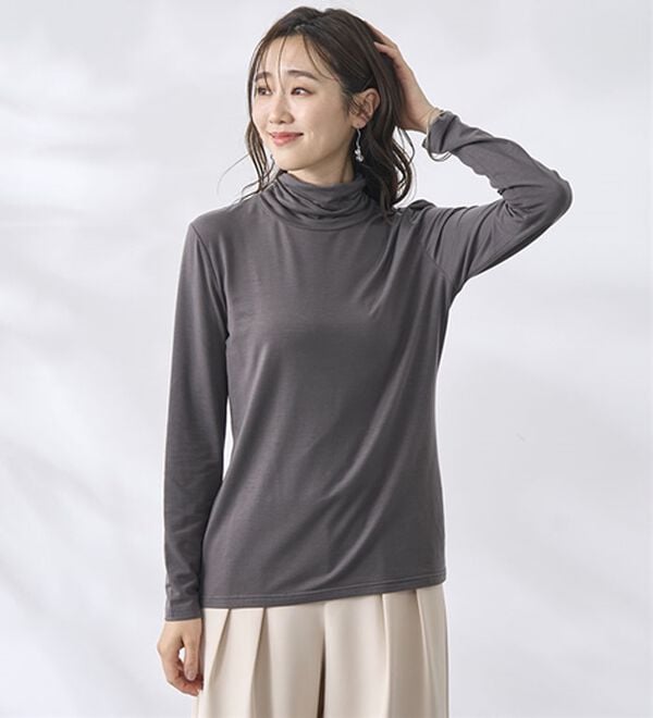 BELLUNA（ベルーナ）の「なめらかテンセル（ＴＭ）繊維ストレッチプルオーバー（カットソー）」｜詳細画像