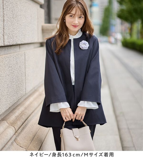 alotta（アロッタ）の「【３点セット】洗える！Ａラインロングジャケットスーツ（パンツスーツ）」｜詳細画像