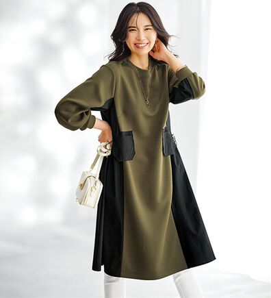 BELLUNA（ベルーナ）の「配色切替ポケットデザインワンピース（その他ワンピース）」