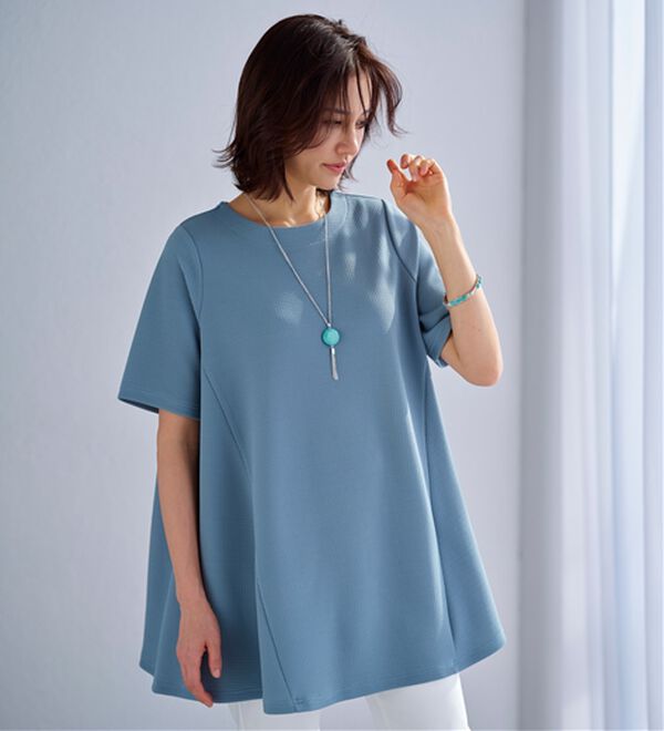 BELLUNA（ベルーナ）の「ひんやり！ポコポコエンボス素材－３ｋｇ見えチュニック（チュニック）」｜詳細画像