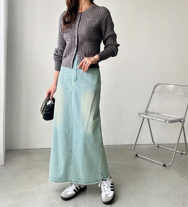 GeeRA（ジーラ）の「バックスリットデニムロングスカート（ロングスカート）」｜詳細画像