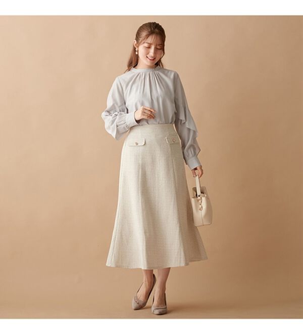 alotta（アロッタ）の「フリル袖プチハイネックブラウス（ブラウス）」｜詳細画像