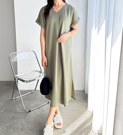 GeeRA（ジーラ）の「ひんやり快適！ジャカードスキッパーワンピ（カットソーワンピース）」