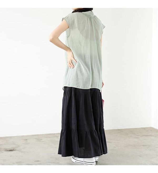 GeeRA（ジーラ）の「前後２ＷＡＹフレンチ袖ボウタイブラウス（ブラウス）」｜詳細画像