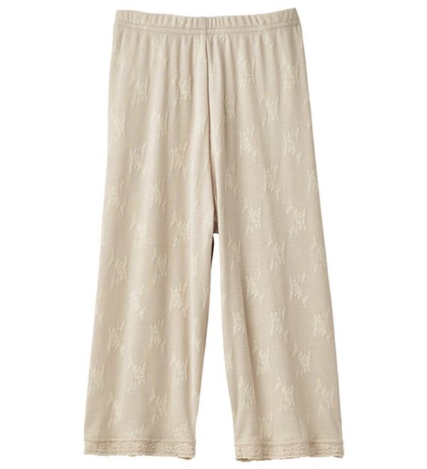 「なめらかシルク入りジャカードボトム　５分丈（肌着・インナーウェア）」｜ベージュ